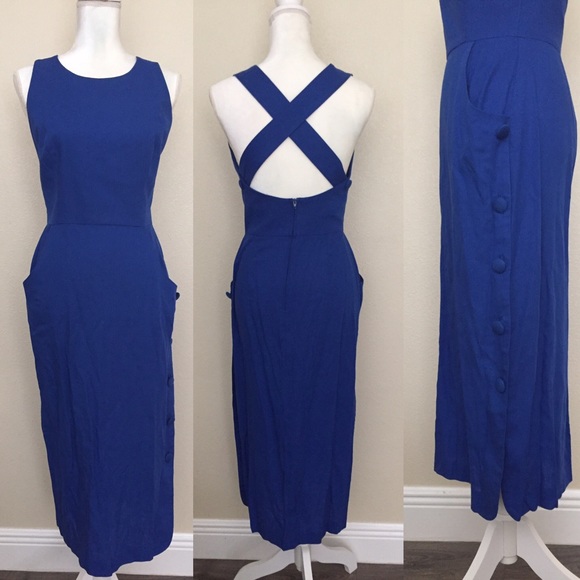 Vintage Dresses & Skirts - 90’s Button Down Cross Back Jumper
